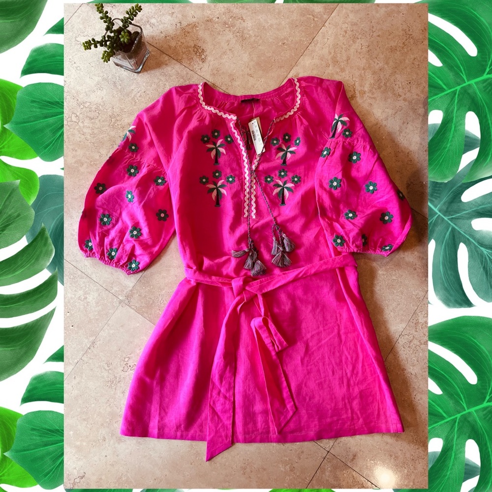 J Crew Embroidered Linen Dress